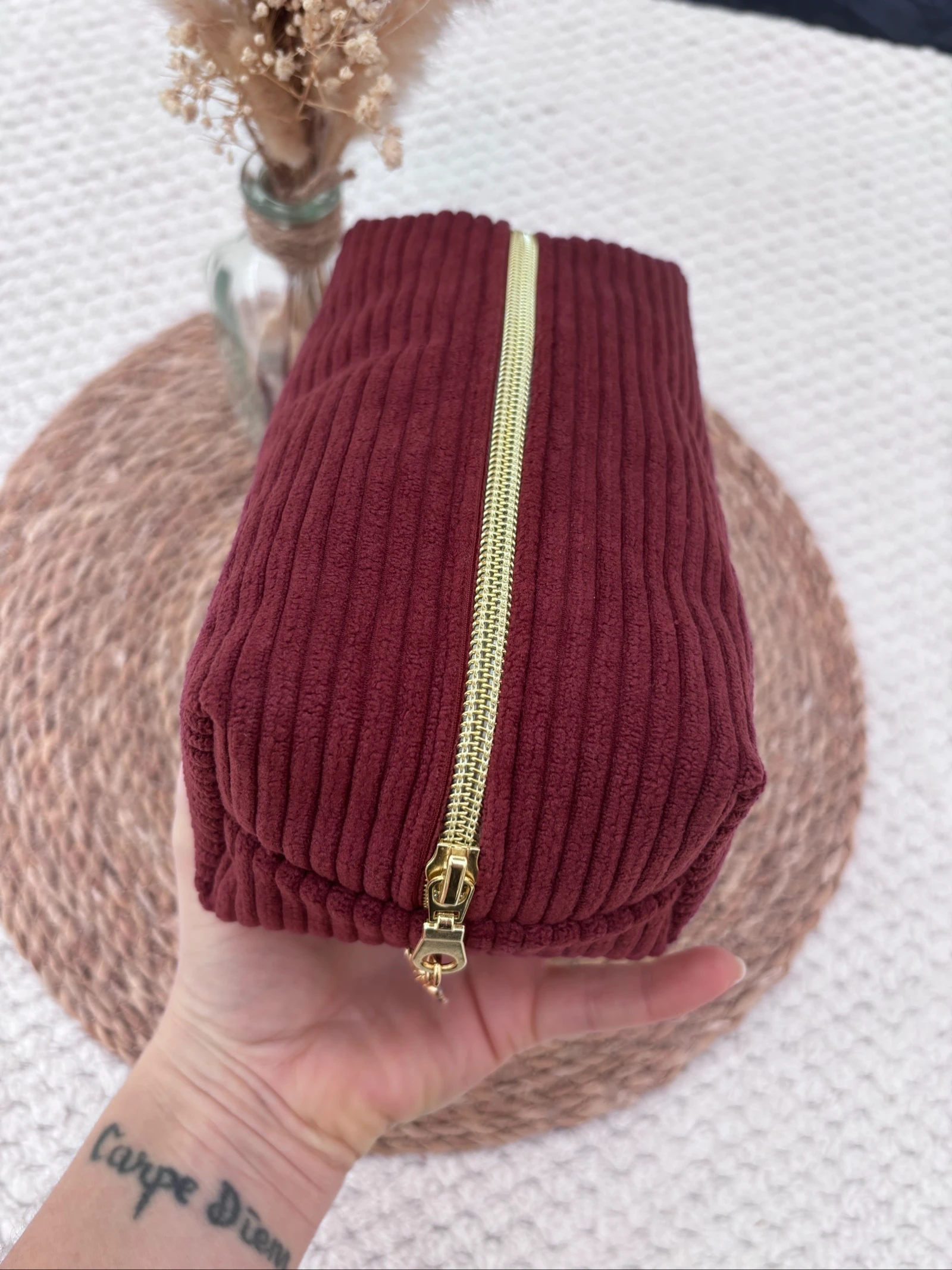Kit de maquiagem de veludo canelado Bordeaux – photo 3